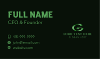 Stylish Green Letter G Business Card Image Preview