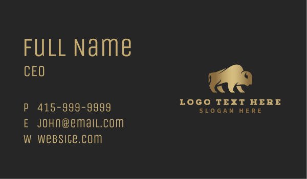 Golden Bison Animal Business Card Design Image Preview