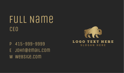 Golden Bison Animal Business Card Image Preview
