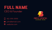 Bold Lightning Letter B Business Card Image Preview