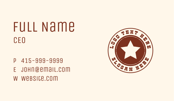 Western Sheriff Badge Business Card Design Image Preview