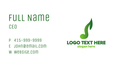 Green Leaf Music Business Card Image Preview