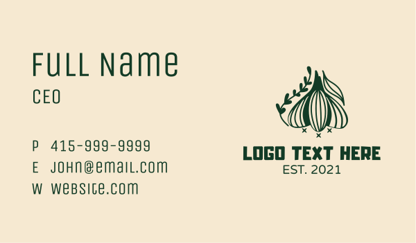 Garlic Cooking Ingredient Business Card Design Image Preview
