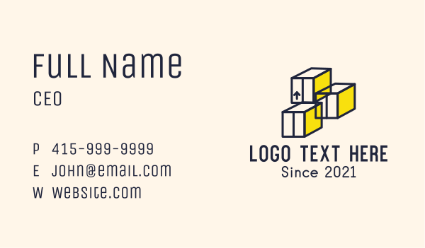 Container Box Logistics  Business Card Design Image Preview