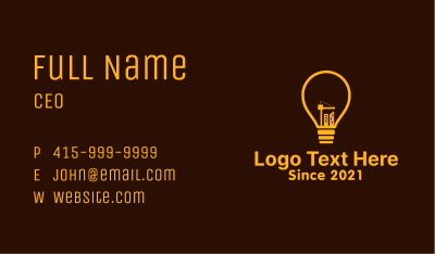 Construction Site Bulb Business Card Image Preview