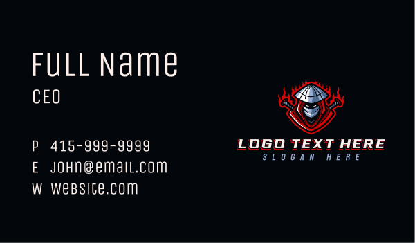 Ninja Samurai Gaming Business Card Design Image Preview