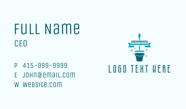 Housekeeping Mop Bucket  Business Card Design Image Preview