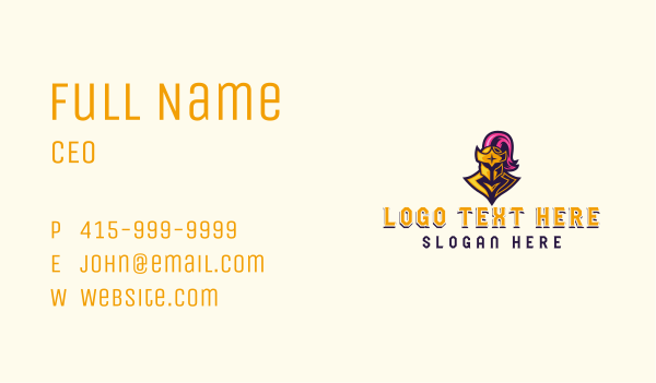 Knight Helmet Mascot Business Card Design Image Preview