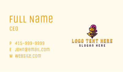 Knight Helmet Mascot Business Card Image Preview