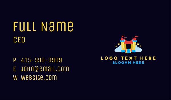 Inflatable Bounce Castle Business Card Design Image Preview