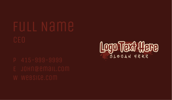 Bloody Brush Wordmark Business Card Design Image Preview