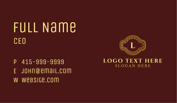 Golden Chain Letter Business Card Design Image Preview