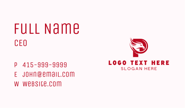 Eagle Hawk Letter P Business Card Design Image Preview