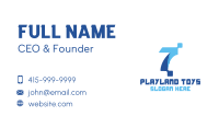 Blue Digital Number 7 Business Card Image Preview