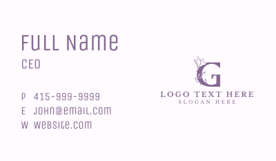 Wedding Boutique Letter G Business Card Image Preview