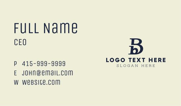 Business Letter B & B Business Card Design Image Preview