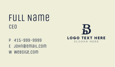 Business Letter B & B Business Card Image Preview