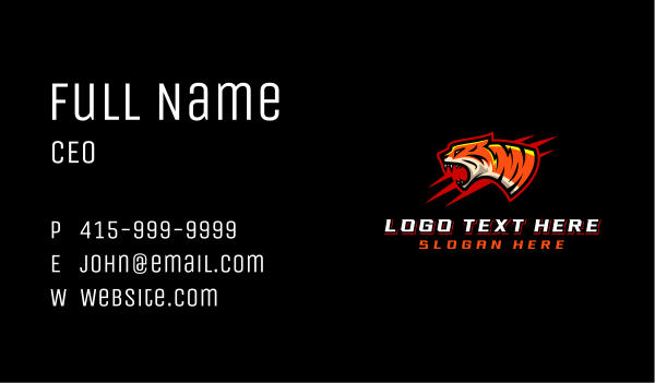 Tiger Scratch Gaming Business Card Design Image Preview