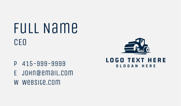 Road Roller Construction Equipment Business Card Design Image Preview