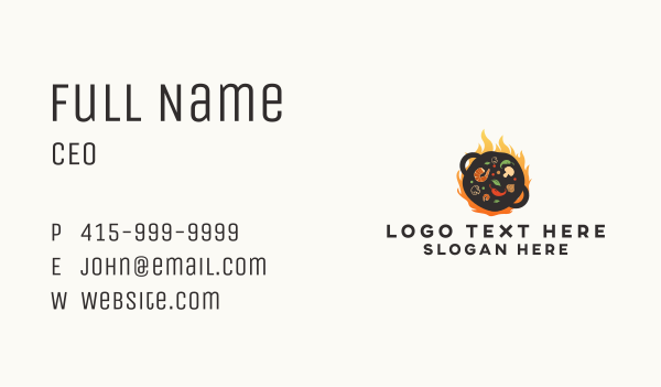 Wok Flame Restaurant Business Card Design Image Preview