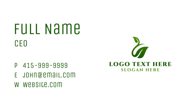 Environmental Organic Leaf Business Card Design Image Preview