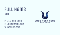 Blue Horn Letter U Business Card Image Preview