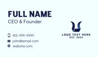 Blue Horn Letter U Business Card Image Preview