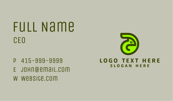 Green Chameleon Letter D Business Card Design Image Preview
