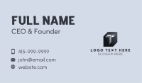 Geometric Technology Letter T Business Card Design