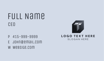 Geometric Technology Letter T Business Card Image Preview