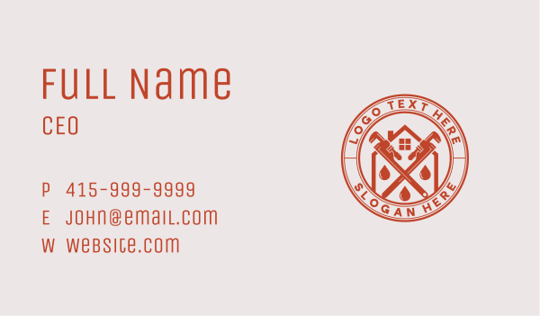 Pipe Wrench Plumbing Maintenance Business Card Design Image Preview