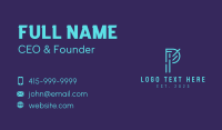 Neon Tech Letter P Business Card Image Preview