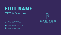 Neon Tech Letter P Business Card Preview