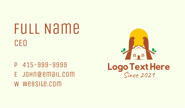 Sunset Bird Rest House  Business Card Design Image Preview
