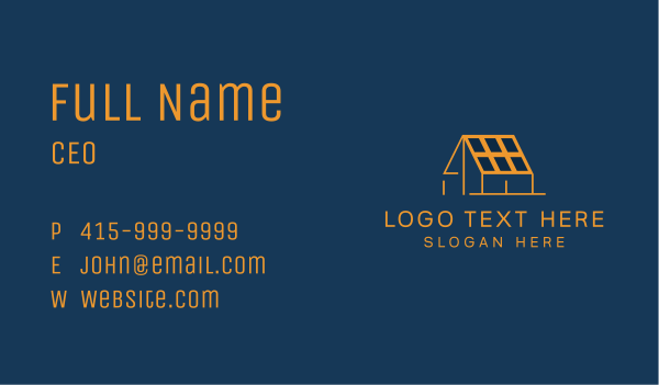 House Solar Panel Energy Business Card Design Image Preview