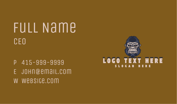 Wild Gorilla Ape Business Card Design Image Preview