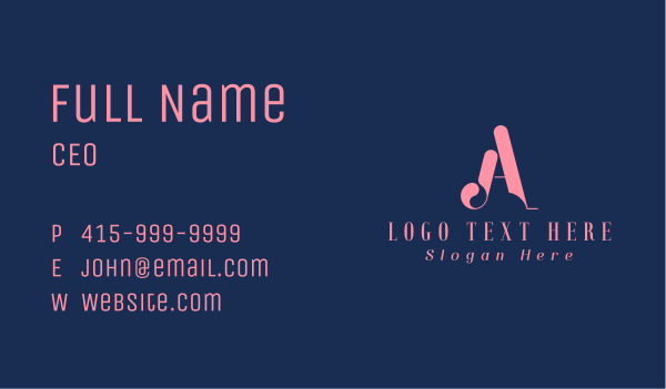 Letter A Boutique Business Card Design Image Preview