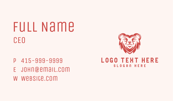 Wild Bear Animal Business Card Design Image Preview