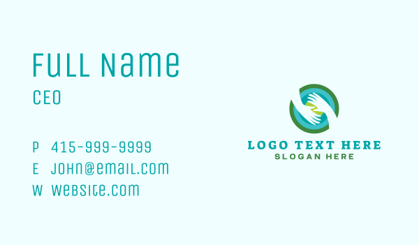 Globe Hand Community Business Card Design Image Preview