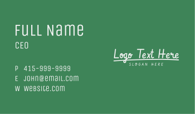 Handwritten Chalk Wordmark Business Card Image Preview