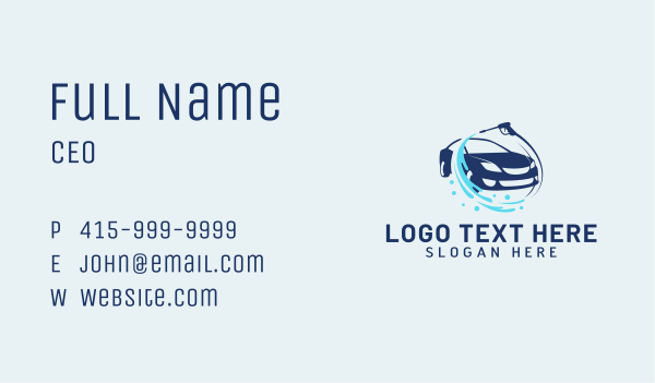 Pressure Wash Car Clean  Business Card Design Image Preview