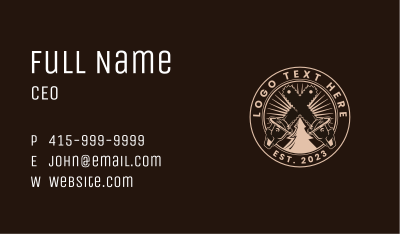 Lumberjack Chainsaw Carpenter Business Card Image Preview