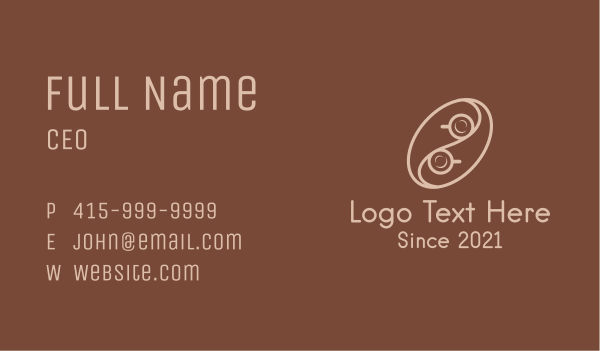 Yin Yang Coffee Bean Business Card Design Image Preview