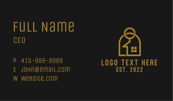 Gold Keychain House Business Card Design Image Preview