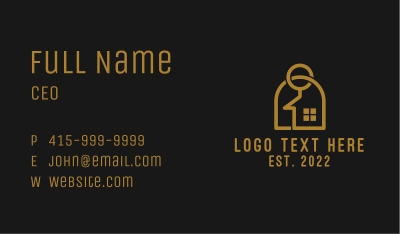 Gold Keychain House Business Card