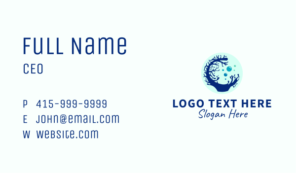 Coral Sea Bubble Business Card Design Image Preview