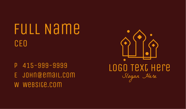 Temple Mosque Minaret Business Card Design Image Preview