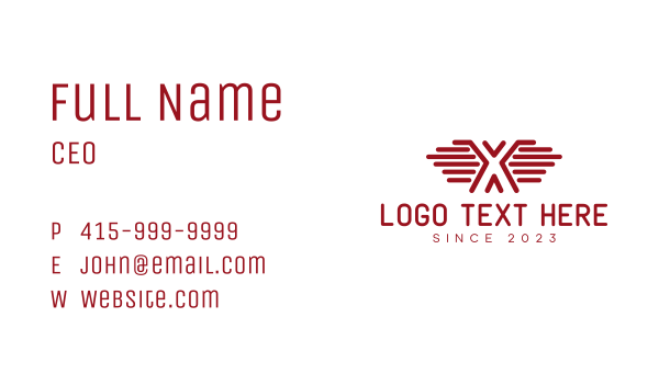 Letter X Wing Business Card Design Image Preview
