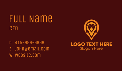 Lion Location Pin Business Card Image Preview