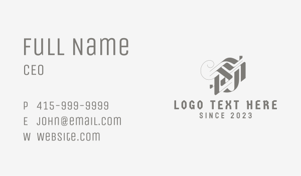 Calligraphy Letter S Business Card Design Image Preview